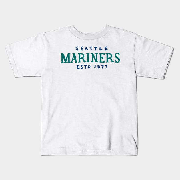 Seattle Marineeeers 03 Kids T-Shirt by Very Simple Graph